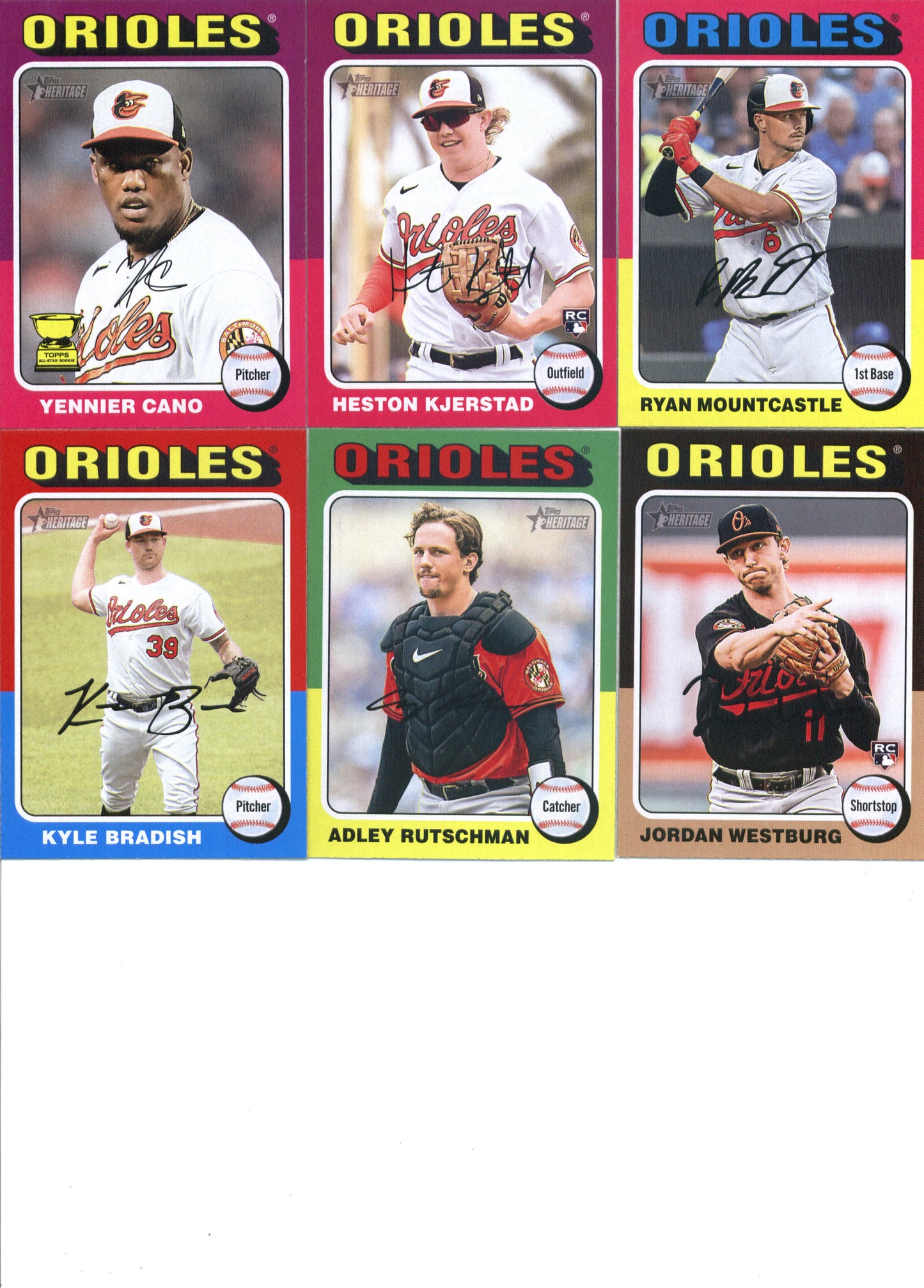 2024 Topps Heritage Baltimore Orioles Team Set of 13 Cards