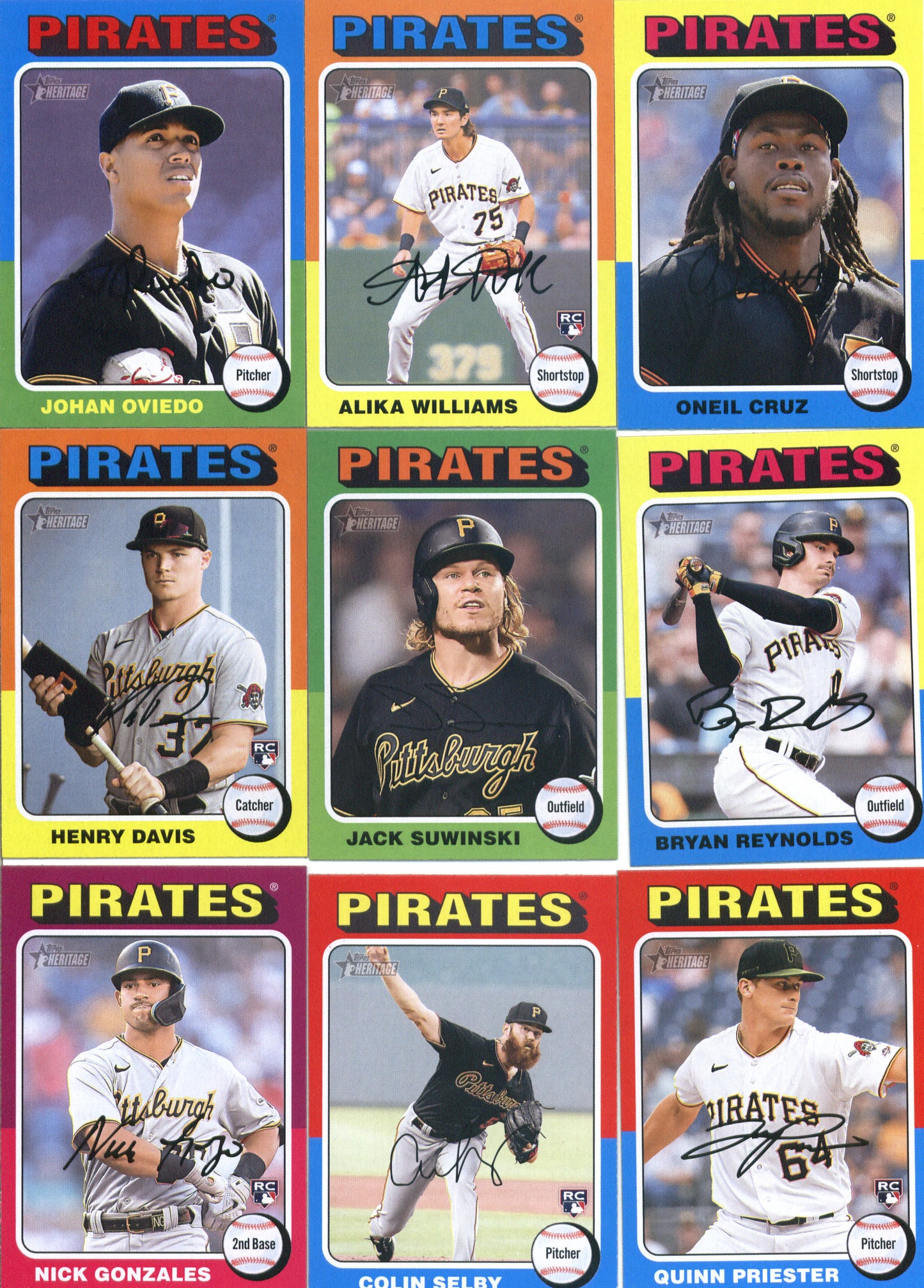 2024 Topps Heritage Pittsburgh Pirates Team Set of 15 Cards