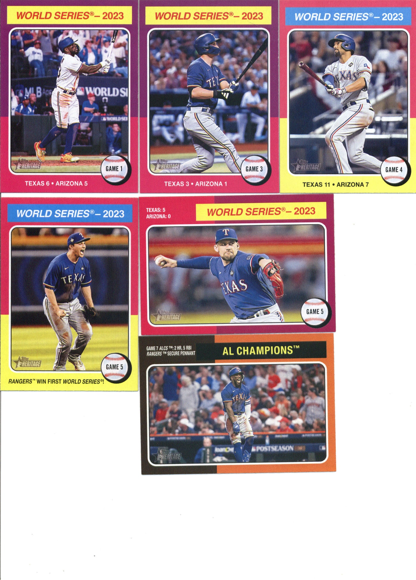 2024 Topps Heritage Texas Rangers Team Set of 23 Cards