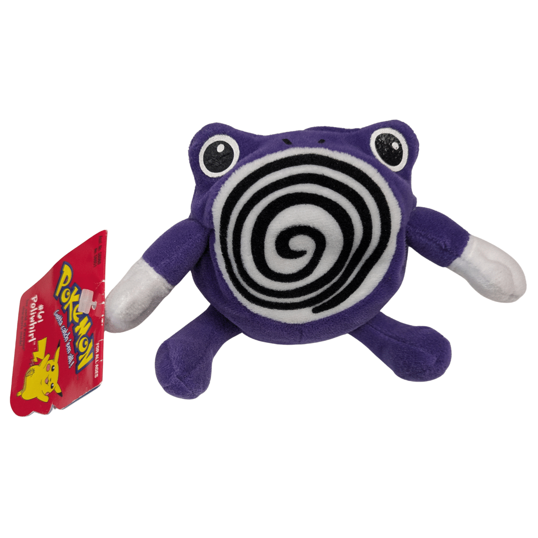 Vintage Hasbro Nintendo 1998 Poliwhirl Purple #61 Pokémon Plush Beanie BeanBag (with tag)