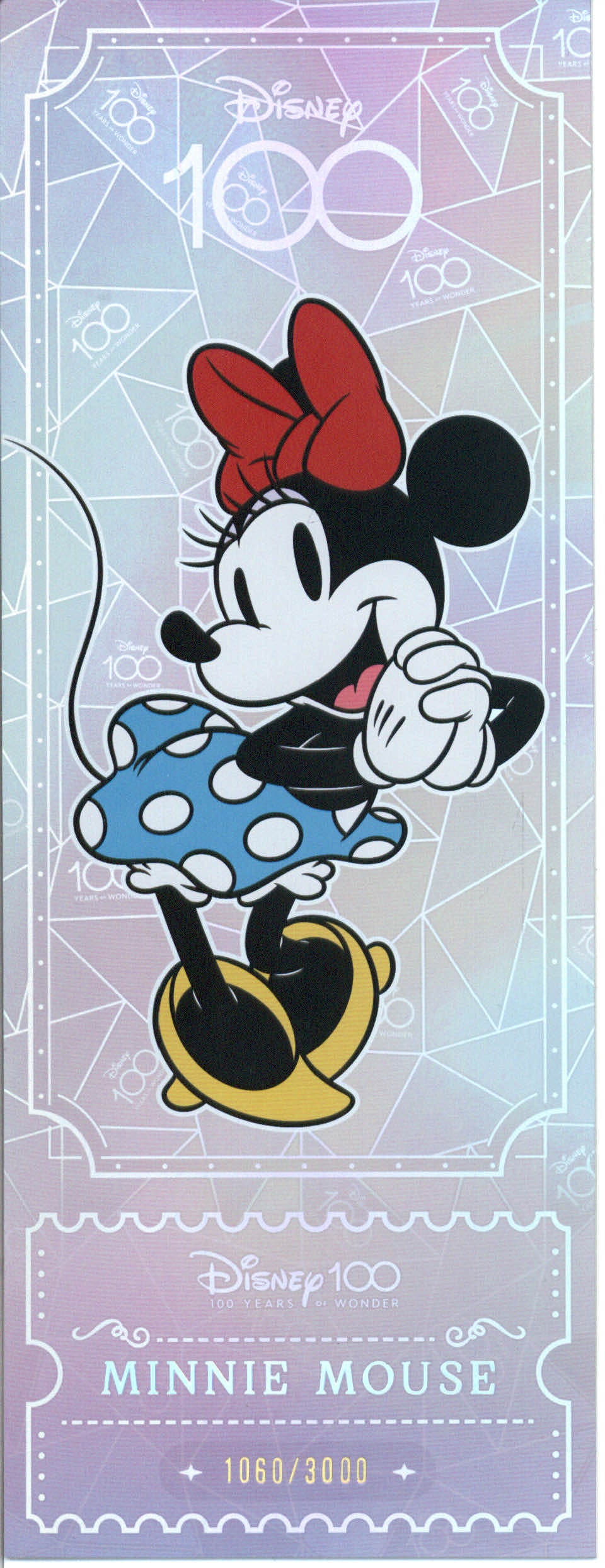 2023 Kakawow Disney 100 Ticket Minnie Mouse #/3000