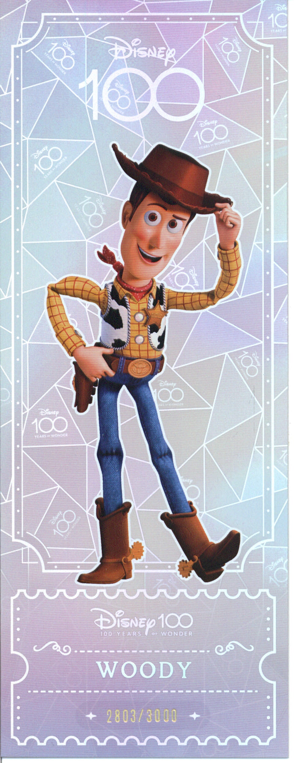 2023 Kakawow Disney 100 Ticket Woody (Toy Story)  #/3000