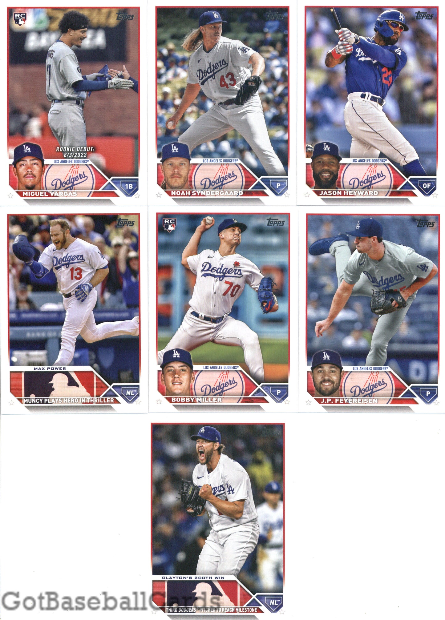 2023 Topps Complete Master Los Angeles Dodgers Team Set of 35 Cards - GotBaseballCards