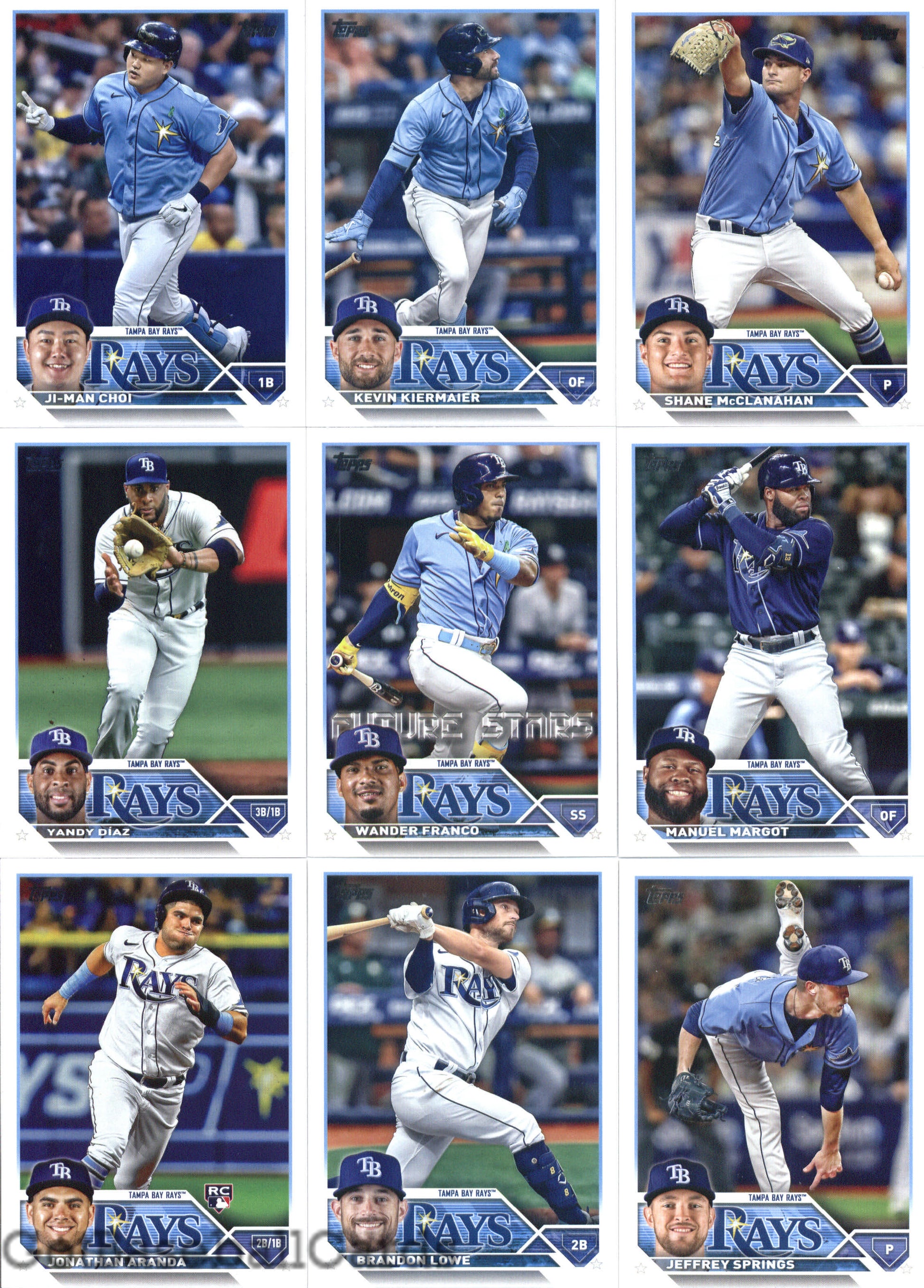 2023 Topps Complete Master Tampa Bay Rays Team Set of 26 Cards - GotBaseballCards