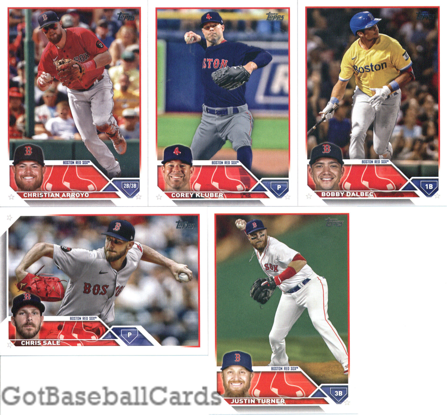 2023 Topps Complete Set (Series 1 & 2) Boston Red Sox Team Set of 22 Cards - GotBaseballCards