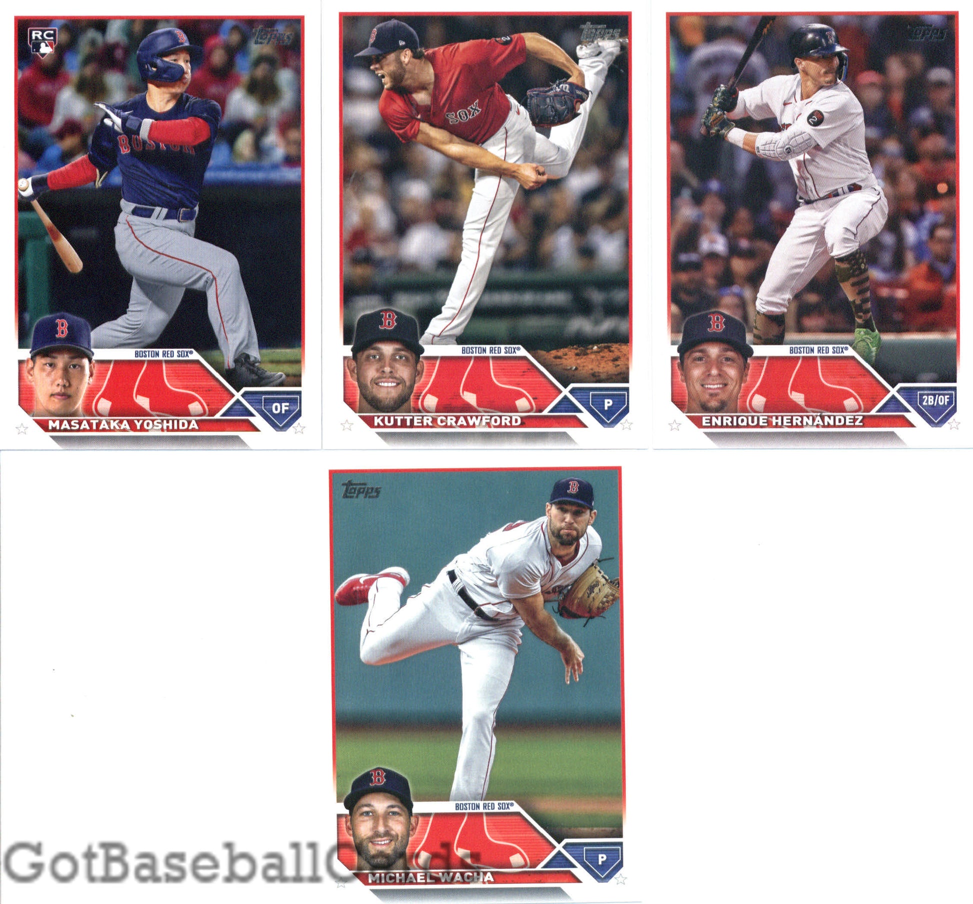 2023 Topps Complete Set (Series 1 & 2) Boston Red Sox Team Set of 22 Cards - GotBaseballCards