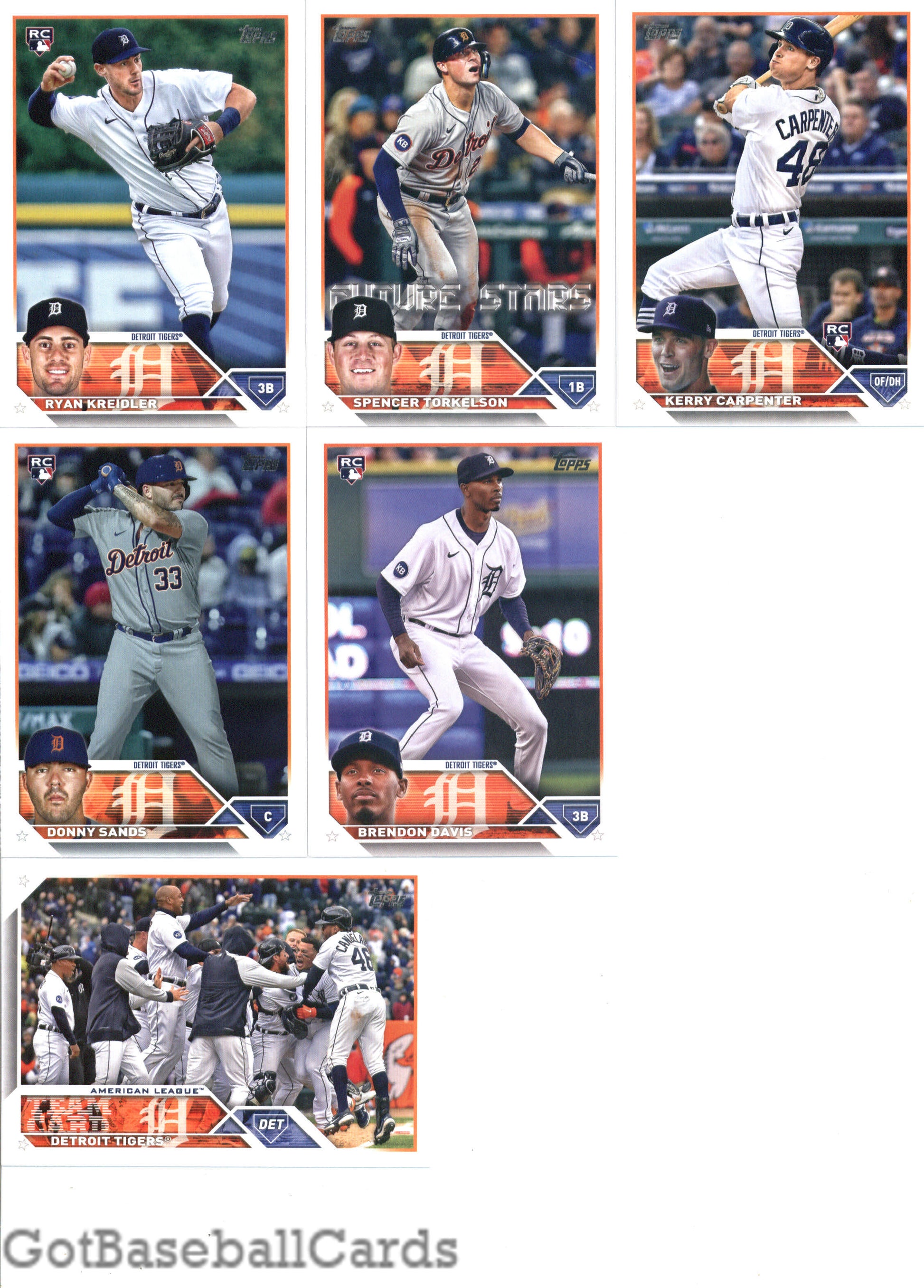 2023 Topps Complete Set (Series 1 & 2) Detroit Tigers Team Set of 23 Cards - GotBaseballCards