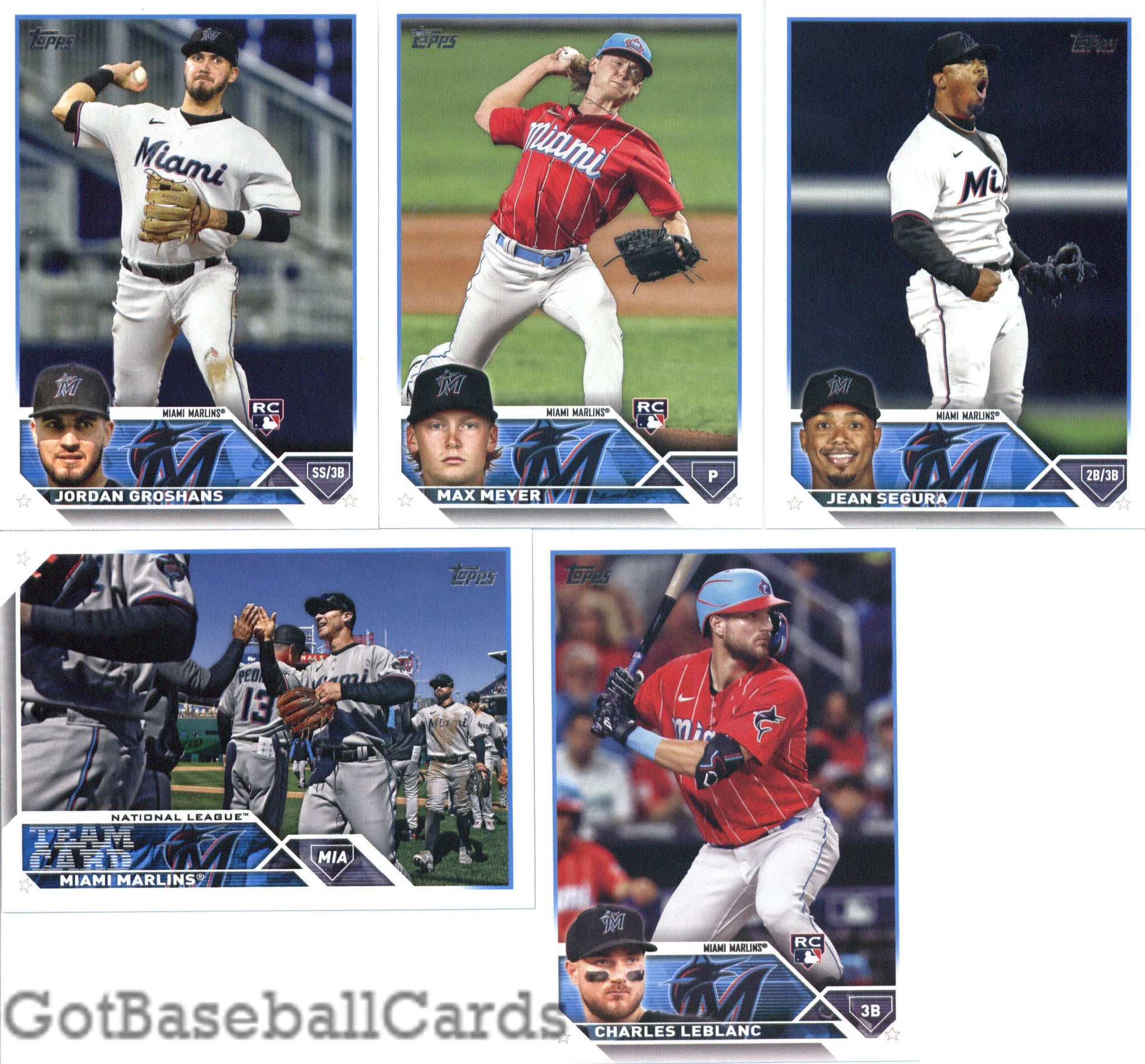 2023 Topps Complete Set (Series 1 & 2) Miami Marlins Team Set of 19 Cards - GotBaseballCards