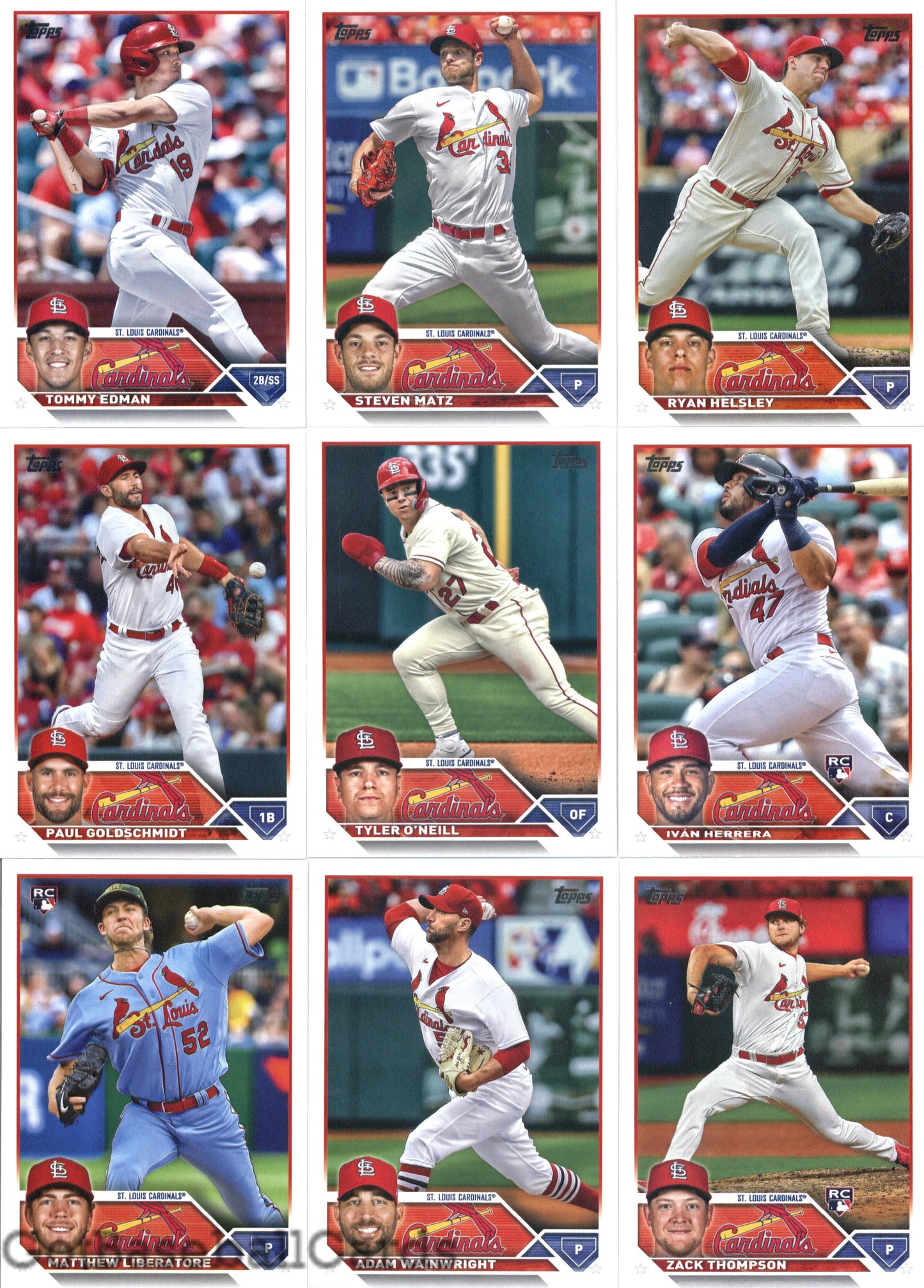 2023 Topps Complete Set (Series 1 & 2) St. Louis Cardinals Team Set of 24 Cards - GotBaseballCards