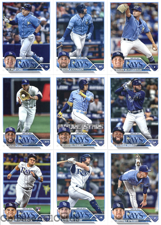 2023 Topps Complete Set (Series 1 & 2) Tampa Bay Rays Team Set of 16 Cards - GotBaseballCards
