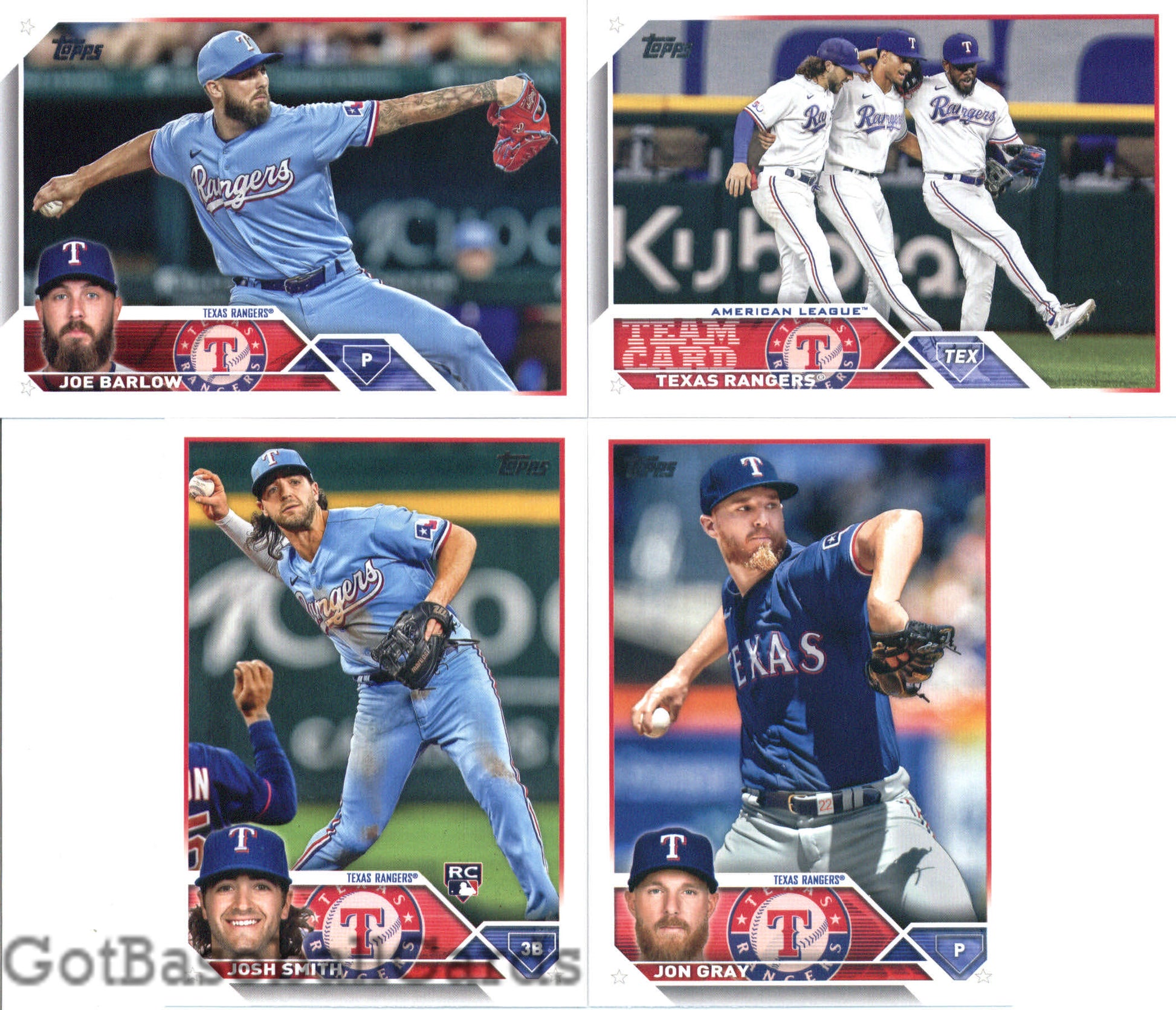 2023 Topps Complete Set (Series 1 & 2) Texas Rangers Team Set of 20 Cards - GotBaseballCards