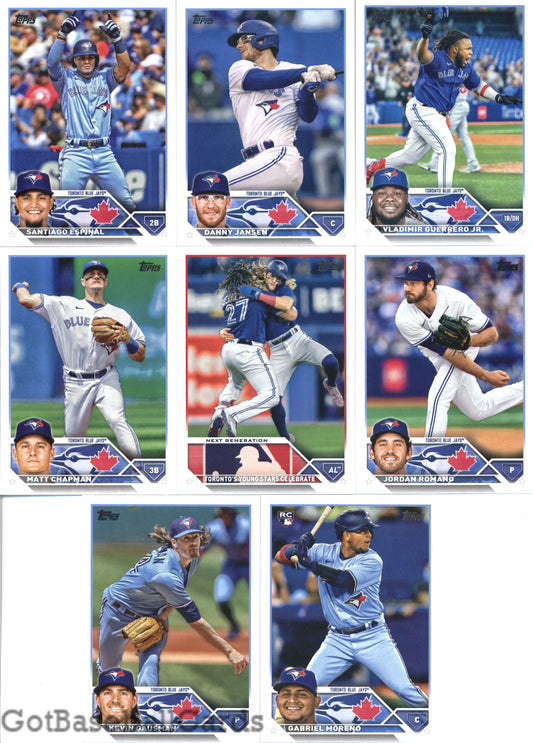 2023 Topps Complete Set (Series 1 & 2) Toronto Blue Jays Team Set of 21 Cards - GotBaseballCards