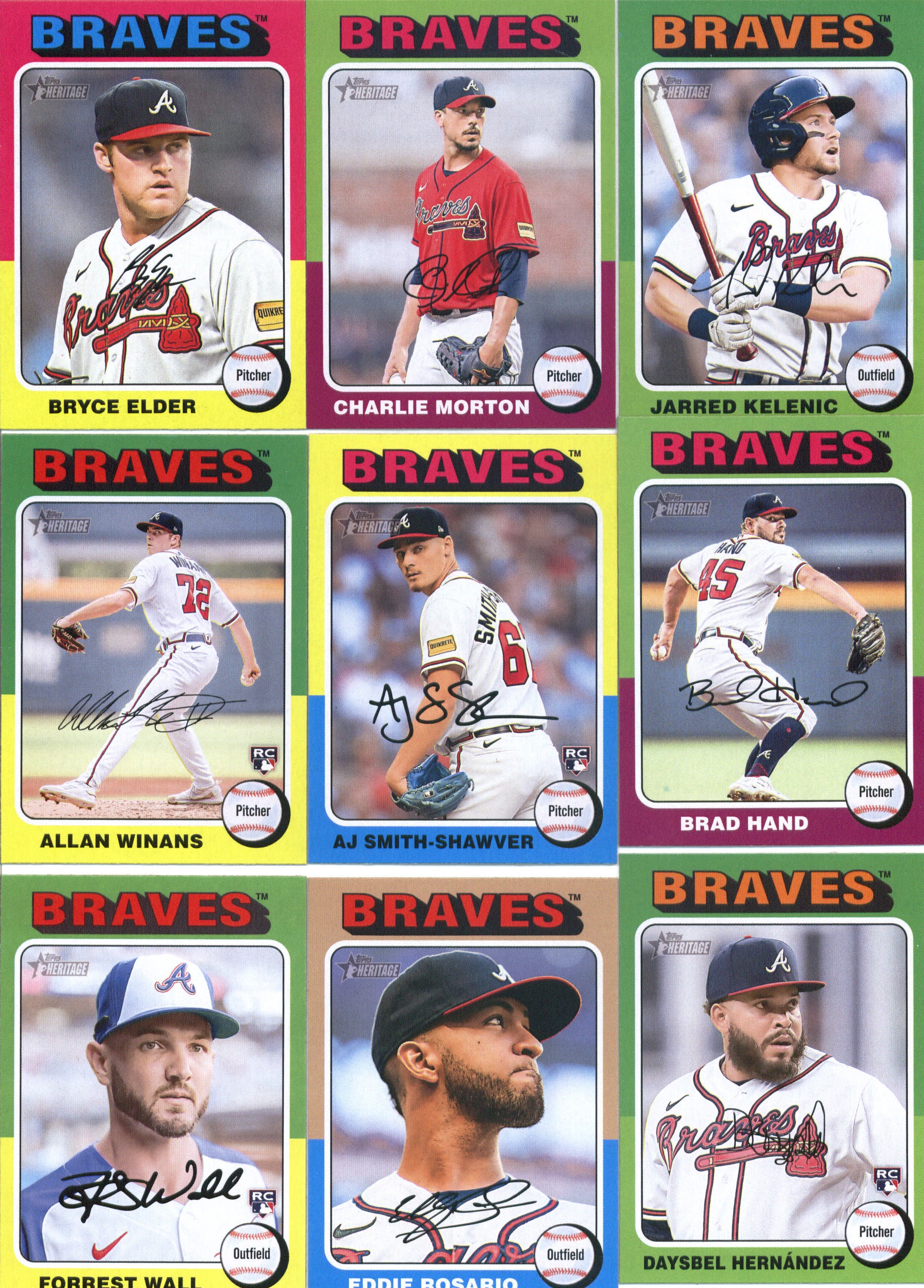 2024 Topps Heritage Atlanta Braves Team Set of 18 Cards - GotBaseballCards