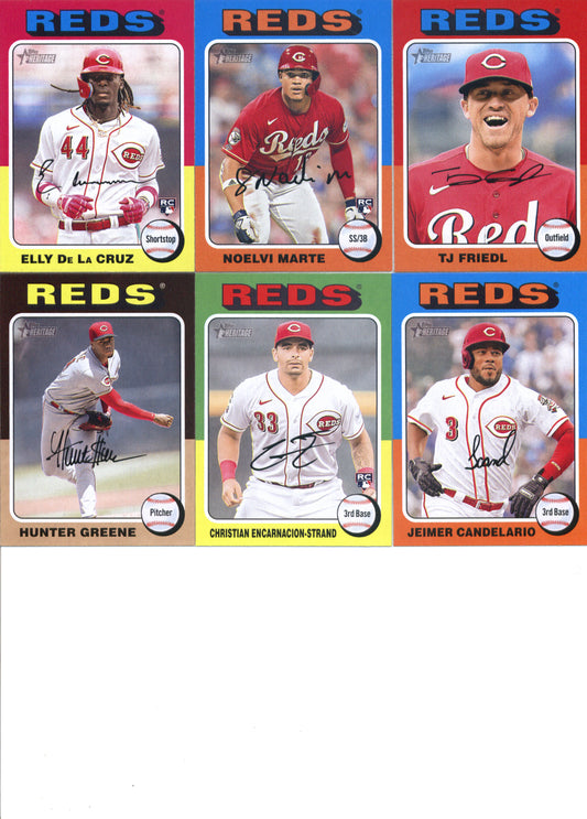 2024 Topps Heritage Cincinnati Reds Team Set of 13 Cards - GotBaseballCards
