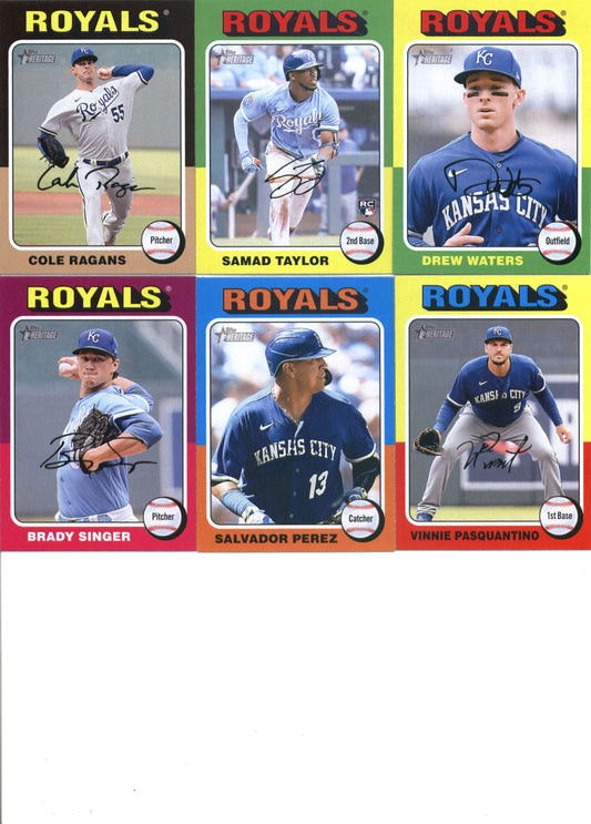 2024 Topps Heritage Kansas City Royals Team Set of 10 Cards - GotBaseballCards