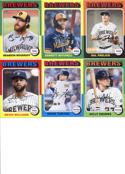 2024 Topps Heritage Milwaukee Brewers Team Set of 10 Cards - GotBaseballCards