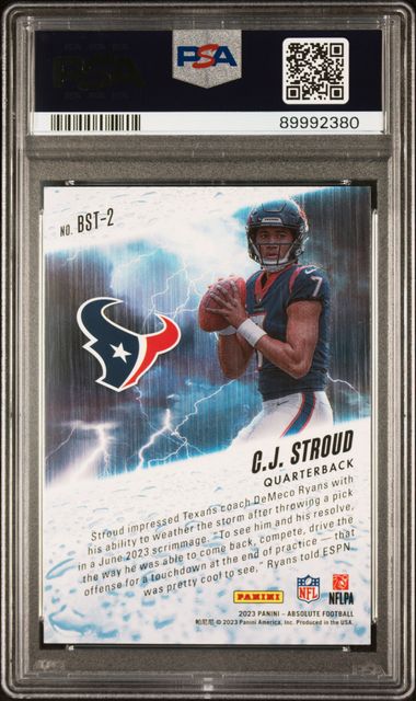 2023 Absolute #BST2 - CJ Stroud By Storm PSA 10 GEM MT - GotBaseballCards