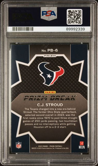 2023 Prizm #PB6 - CJ Stroud Prizm Break-Green Ice PSA 10 GEM MT - GotBaseballCards