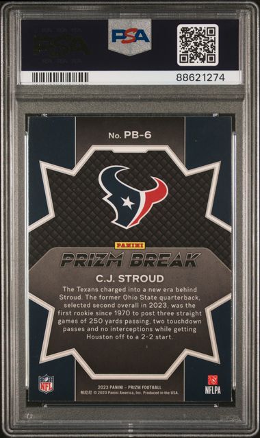 2023 Prizm #PB6 - CJ Stroud Prizm Break PSA 10 GEM MT - GotBaseballCards