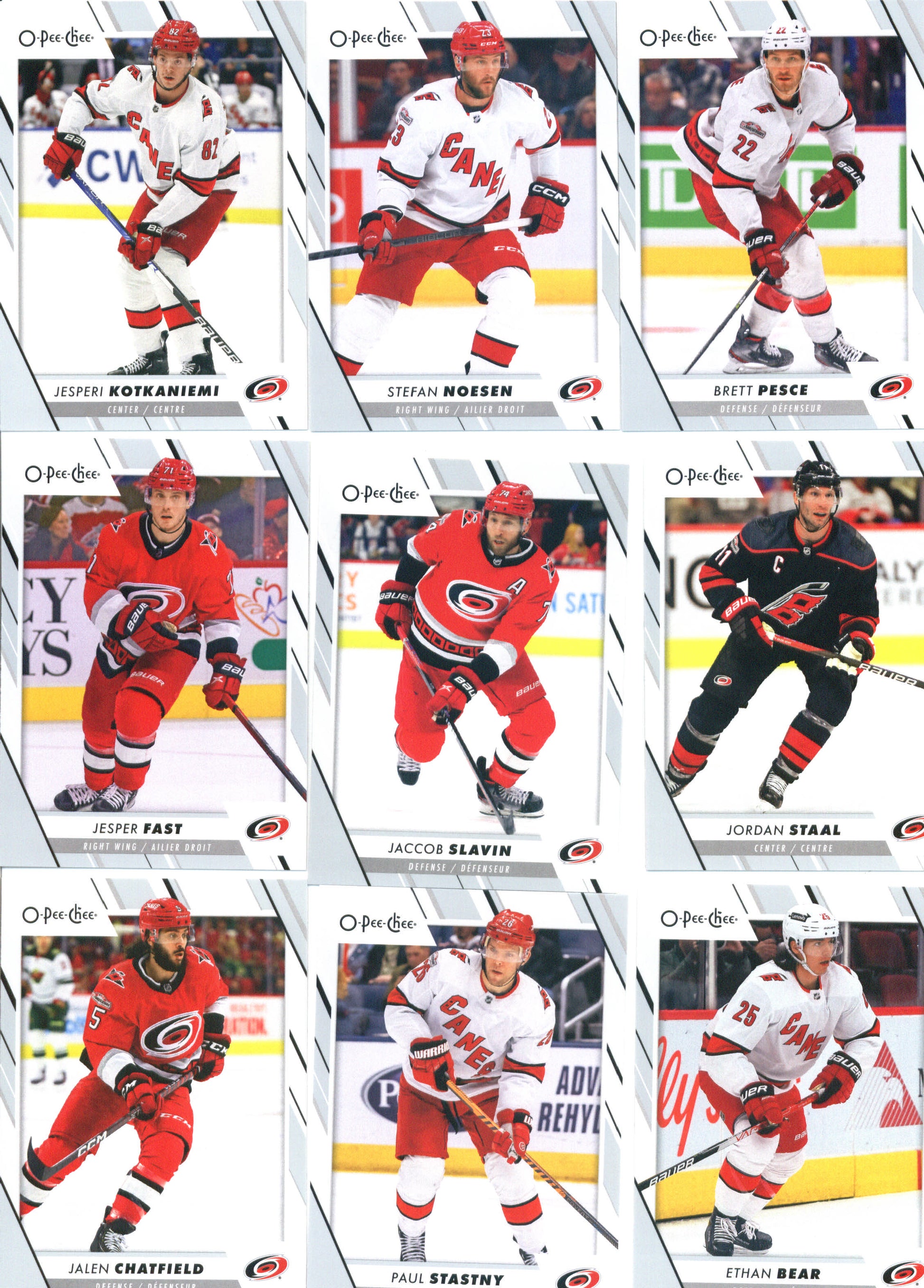2023-24 O-Pee-Chee Veterans Carolina Hurricanes Team Set of 19 Cards - GotBaseballCards