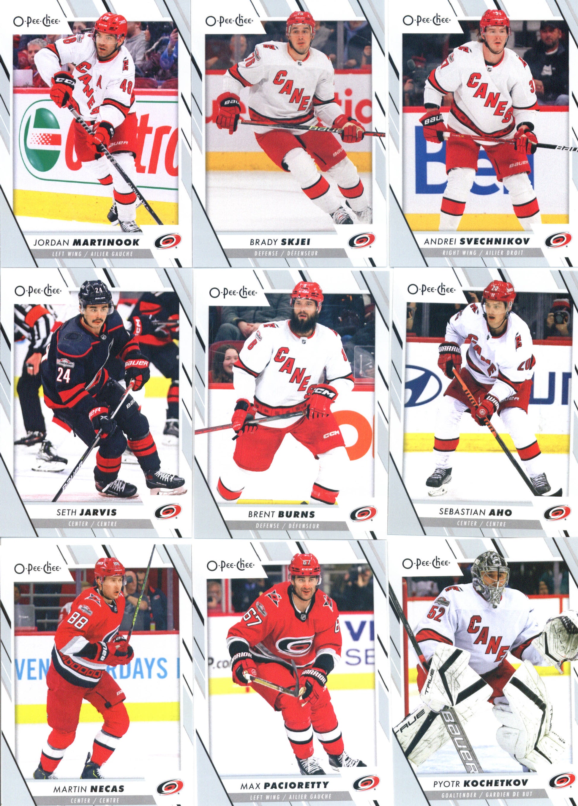 2023-24 O-Pee-Chee Veterans Carolina Hurricanes Team Set of 19 Cards - GotBaseballCards