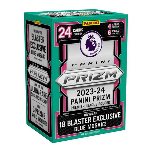 2023/24 Panini Prizm Premier League EPL Soccer Blaster Box (Blue Mosaic Prizms!) - GotBaseballCards
