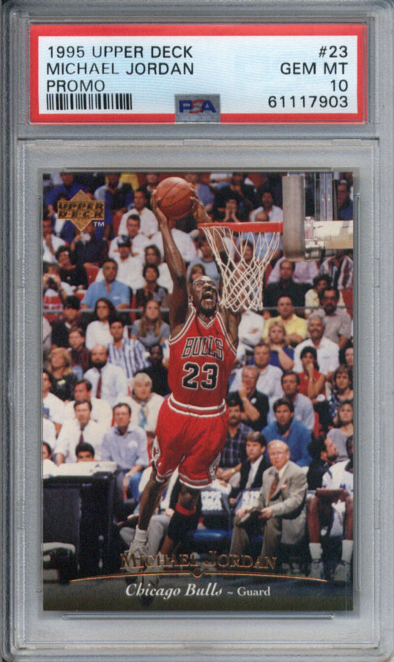 1995-96 Upper Deck Promo #23 Michael Jordan Chicago Bulls PSA 10 Gem Mint (903) Image 1