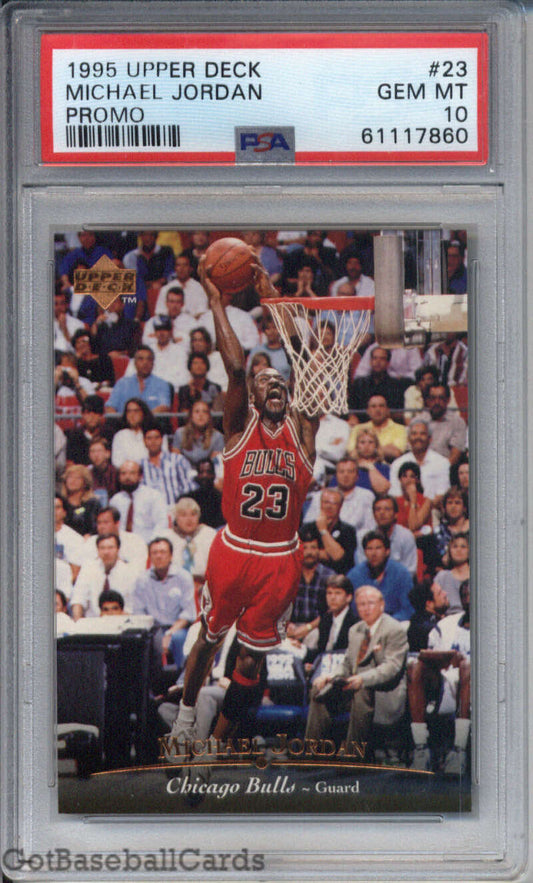 1995-96 Upper Deck Promo #23 Michael Jordan Chicago Bulls PSA 10 Gem Mint (860) Image 1