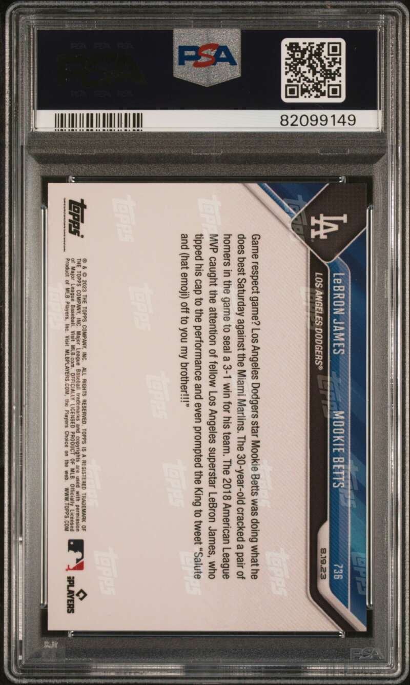 2023 Topps Now #736 LeBron James/Mookie Betts Los Angeles PSA 10 Gem Mint (149) Image 2