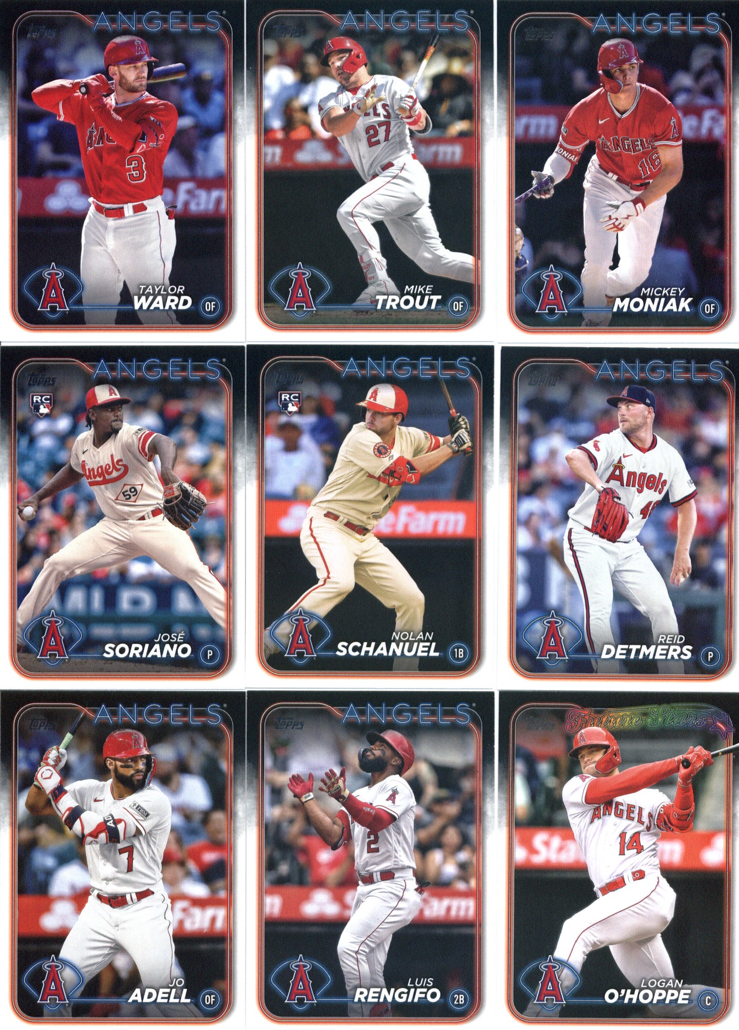 2024 Topps Series 1 Los Angeles Angels Team Set of 14 Cards