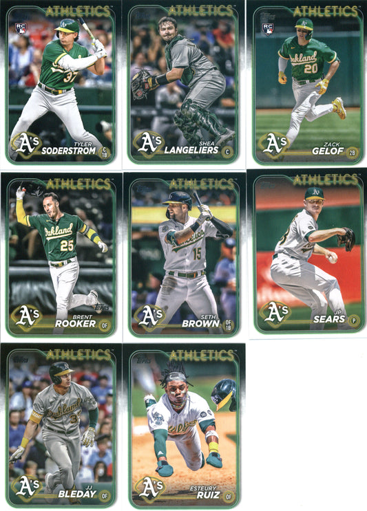 2024 Topps Series 1 Oakland Athletics Team Set of 8 Cards