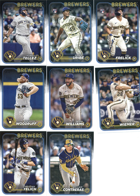 2024 Topps Series 1 Milwaukee Brewers Team Set of 11 Cards