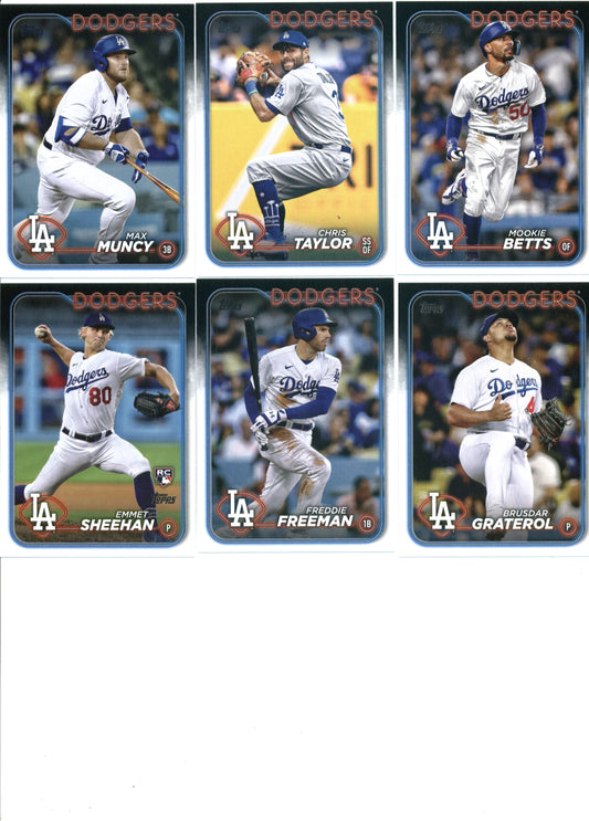 2024 Topps Series 1 Los Angeles Dodgers Team Set of 12 Cards