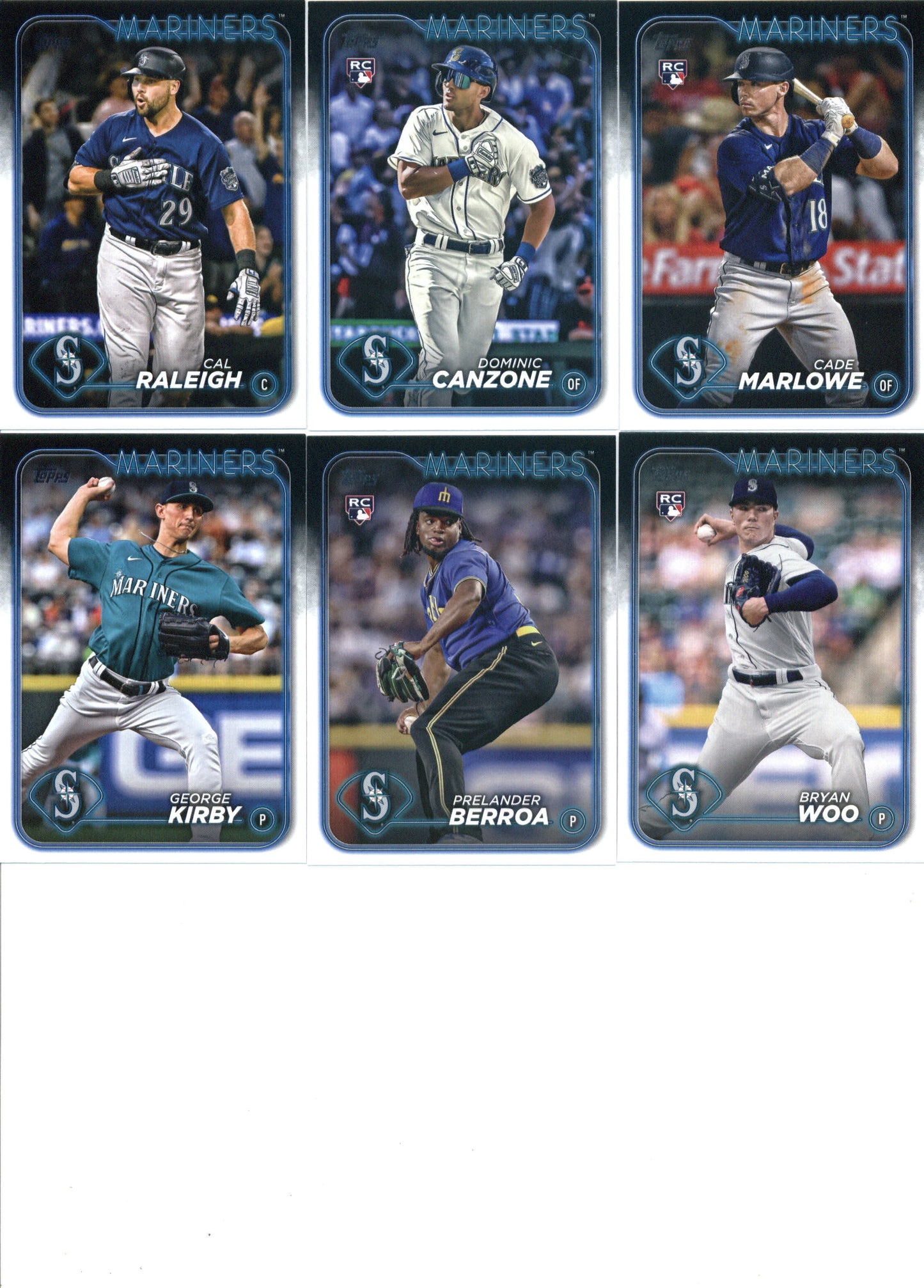 2024 Topps Series 1 Seattle Mariners Team Set of 13 Cards