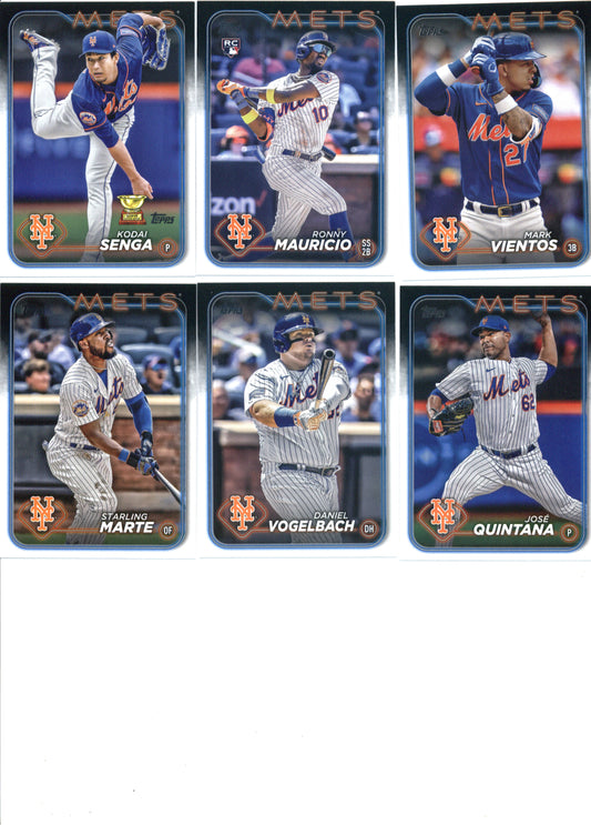 2024 Topps Series 1 New York Mets Team Set of 11 Cards