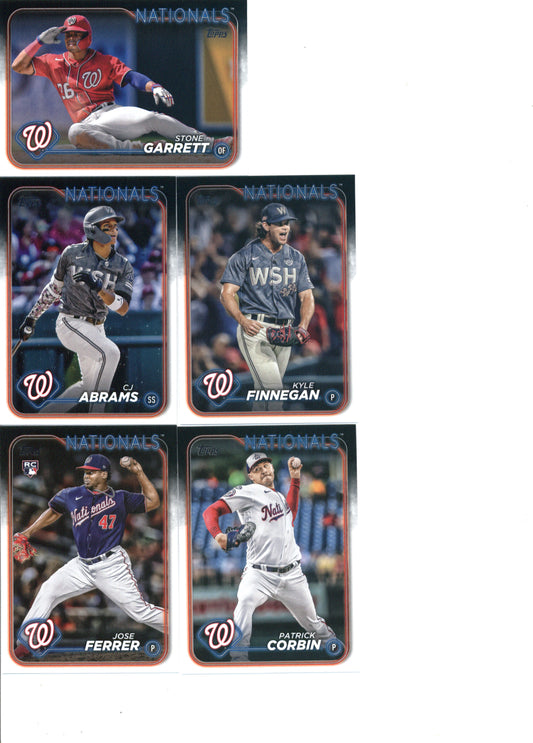 2024 Topps Series 1 Washington Nationals Team Set of 9 Cards