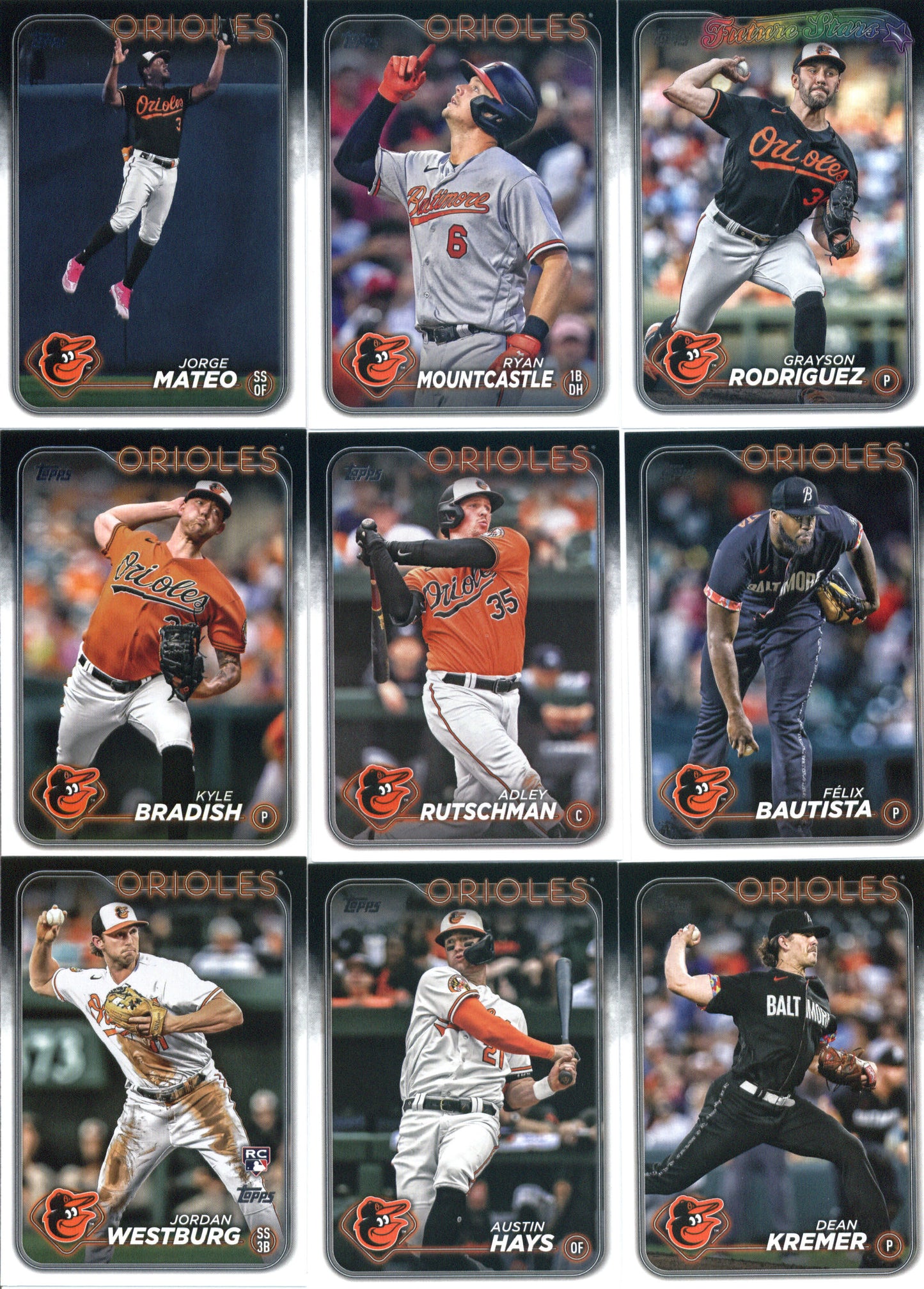 2024 Topps Series 1 Baltimore Orioles Team Set of 14 Cards