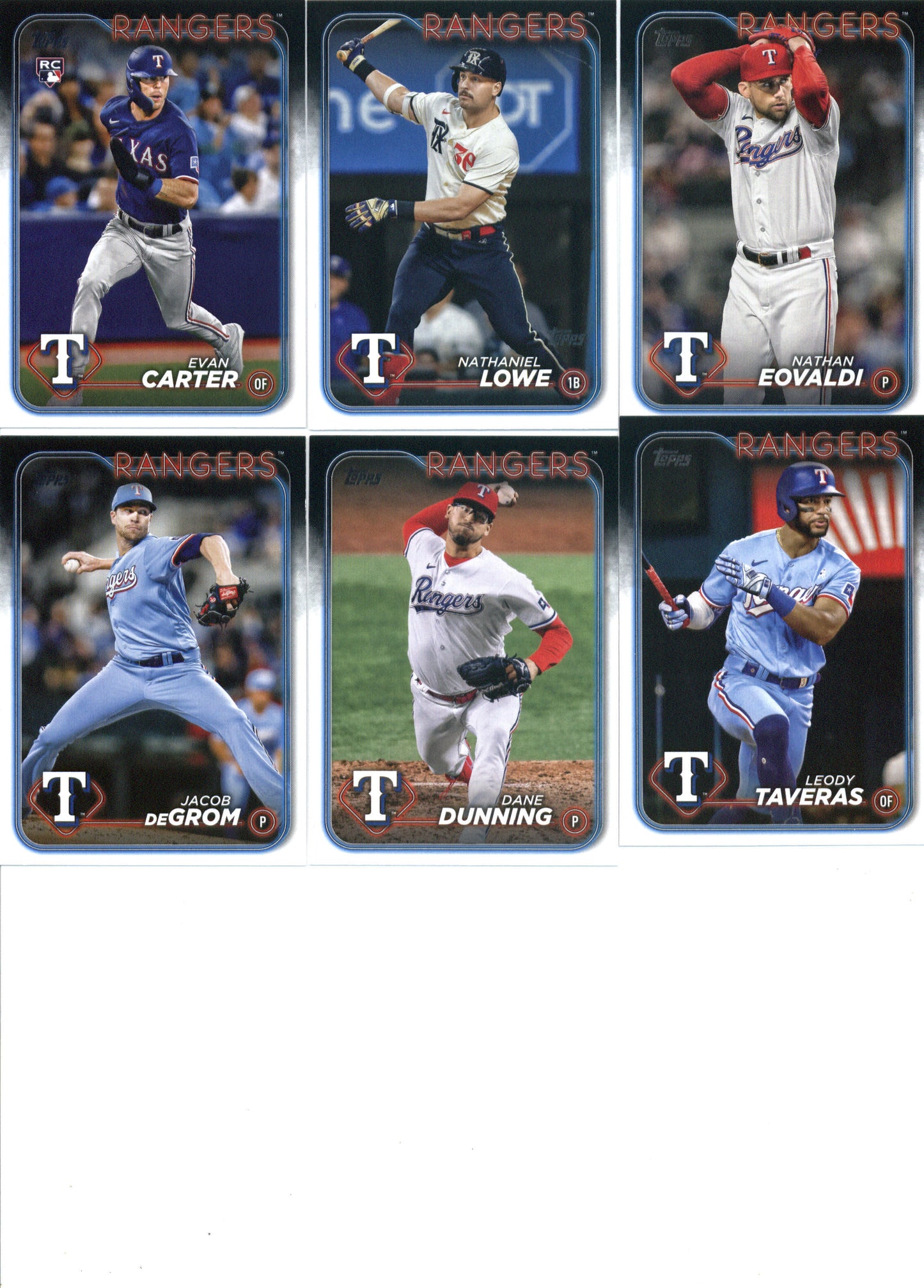 2024 Topps Series 1 Texas Rangers Team Set of 11 Cards