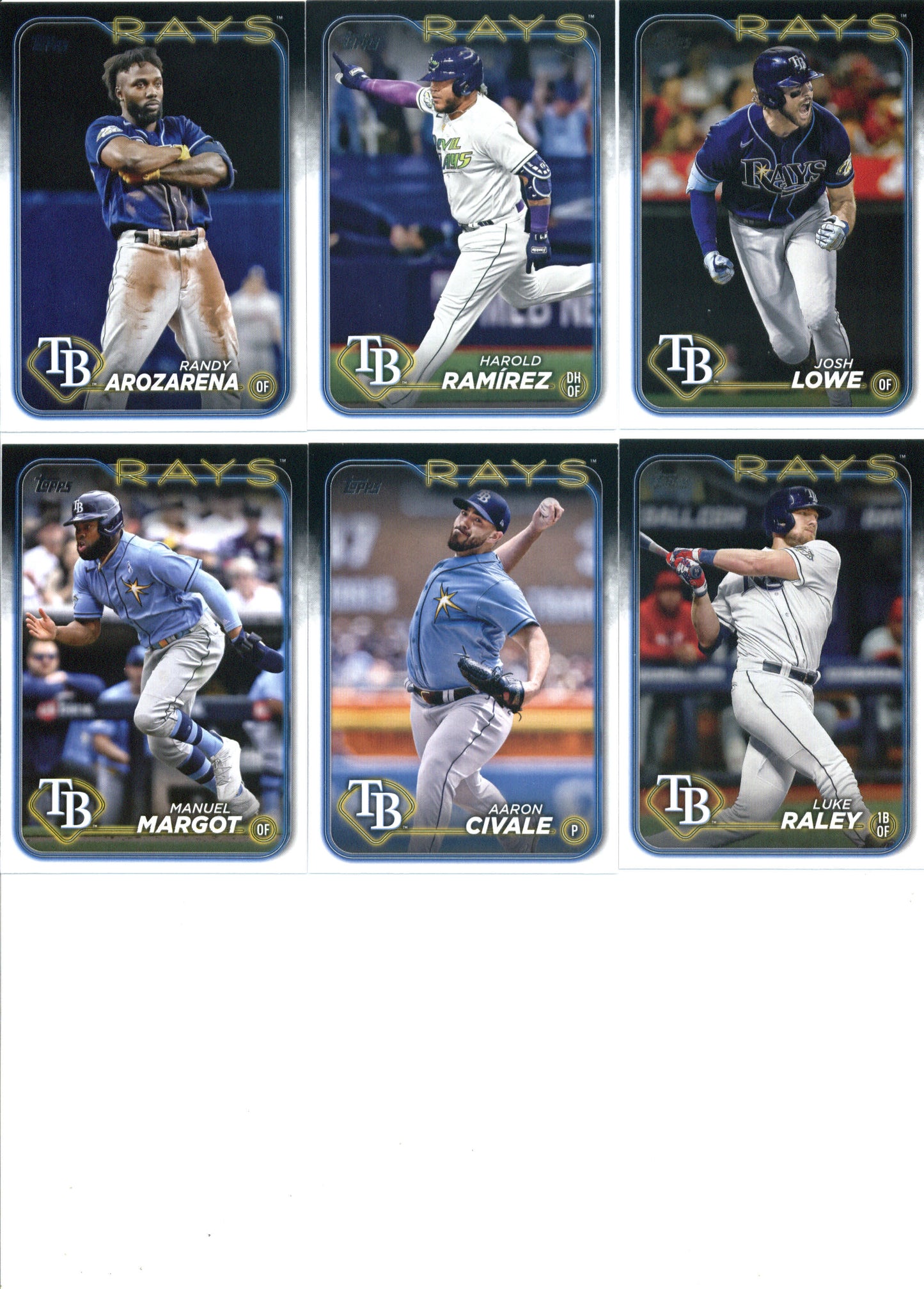 2024 Topps Series 1 Tampa Bay Rays Team Set of 11 Cards