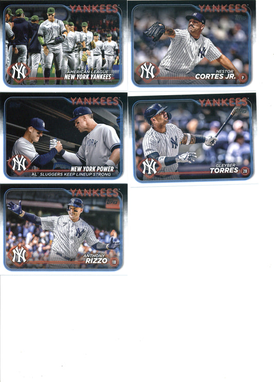 2024 Topps Series 1 New York Yankees Team Set of 11 Cards