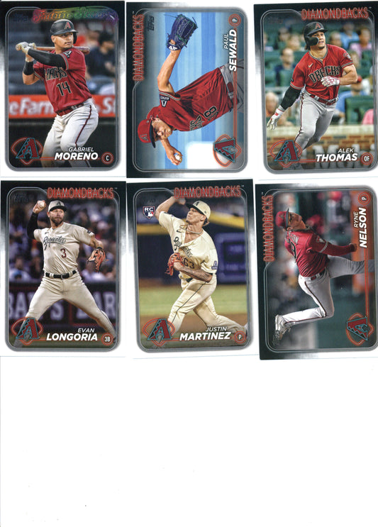 2024 Topps Series 1 Arizona Diamondbacks Team Set of 12 Cards - GotBaseballCards