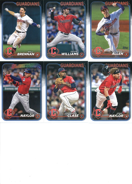 2024 Topps Series 1 Cleveland Guardians Team Set of 10 Cards - GotBaseballCards