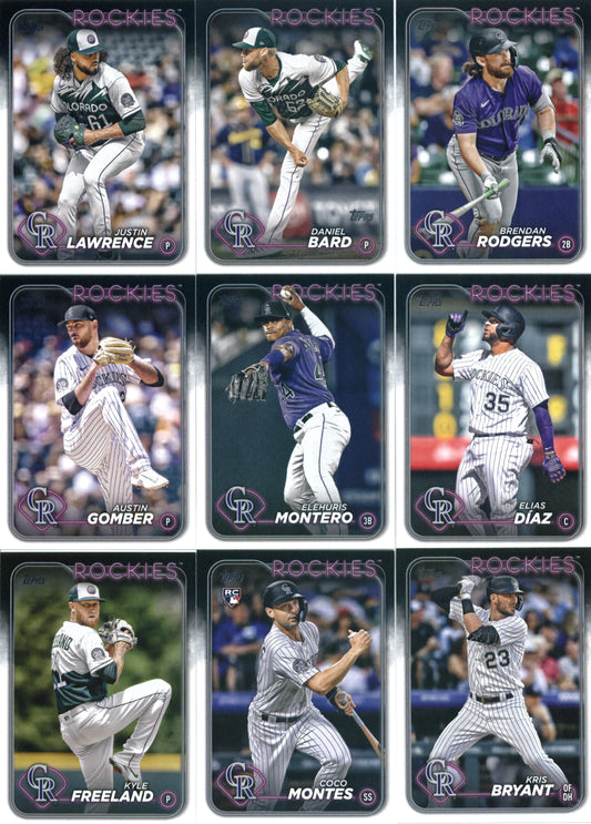 2024 Topps Series 1 Colorado Rockies Team Set of 9 Cards - GotBaseballCards