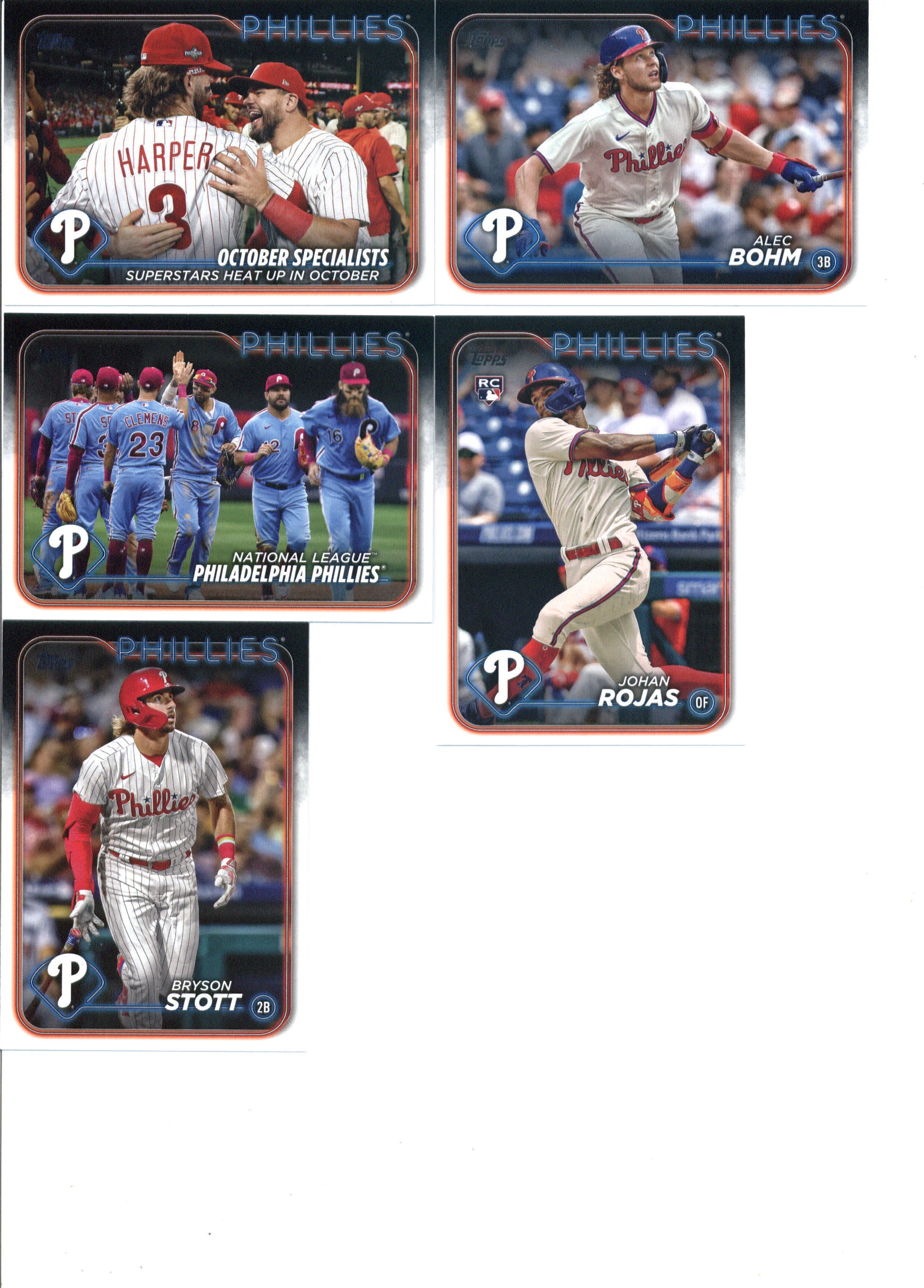 2024 Topps Series 1 Philadelphia Phillies Team Set of 11 Cards - GotBaseballCards