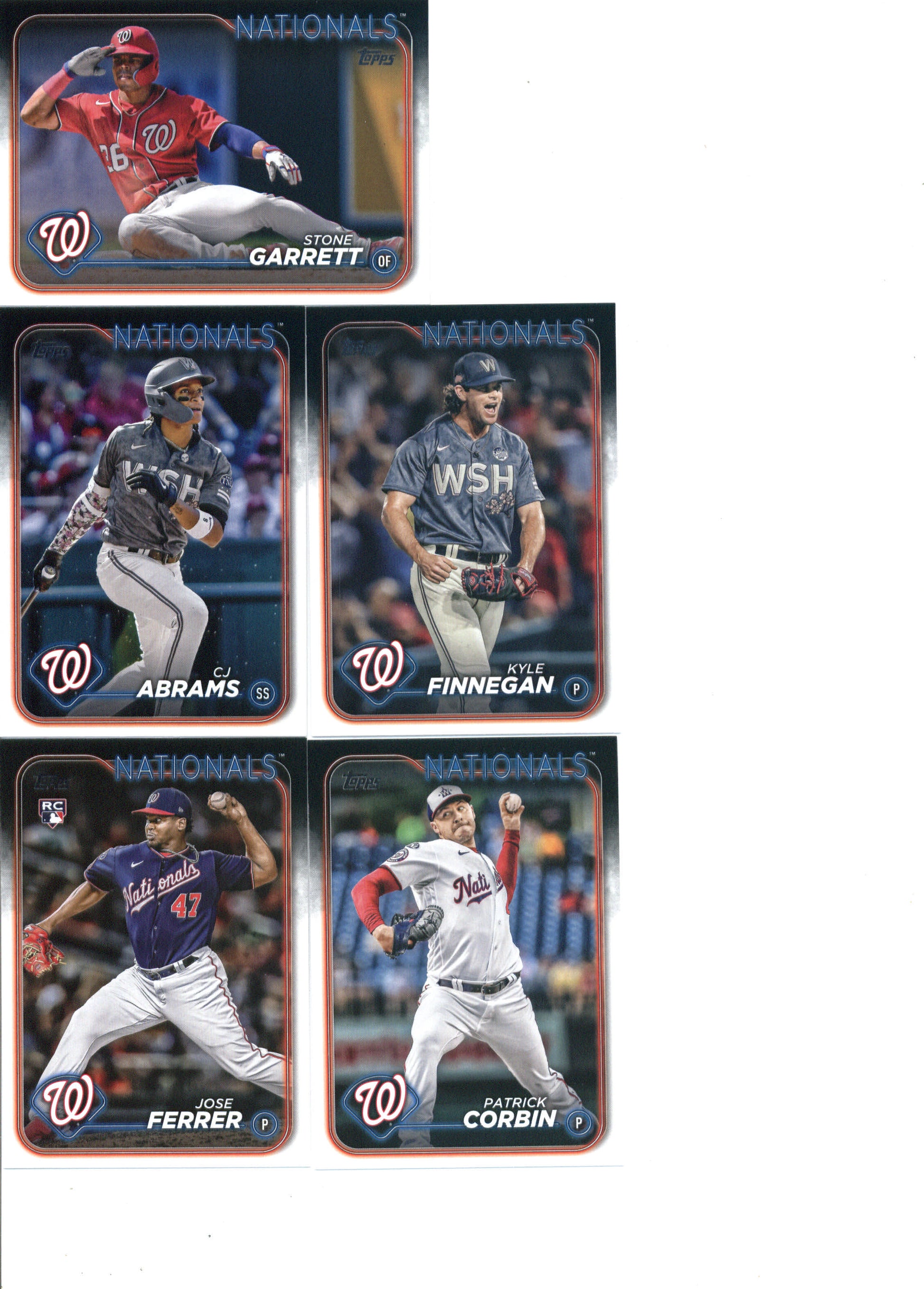 2024 Topps Series 1 Washington Nationals Team Set of 9 Cards - GotBaseballCards