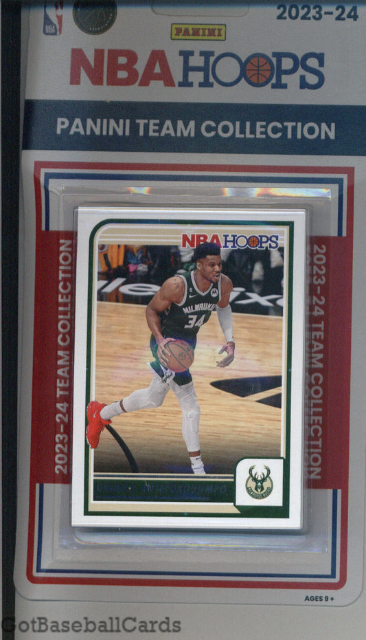 2023-24 Hoops Factory Sealed Milwaukee Bucks Team Set of 9 Cards - GotBaseballCards