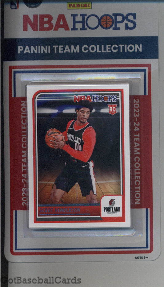 2023-24 Hoops Factory Sealed Portland Trail Blazers Team Set of 9 Cards - GotBaseballCards